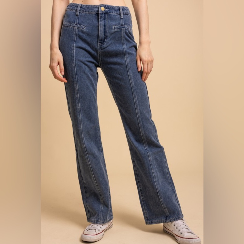 🩷J6 Sunday Deals! Bluevelvet Star Patch Boot Cut Blue Denim Jeans - Picture 3 of 6